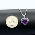 thumbnail image 6 of Uloveido White Gold Plated Purple Heart Crystal Necklace Fashion Love Pendant Wedding Promise Jewelry for Women DZ006 (purple), 6 of 7