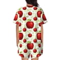 thumbnail image 3 of Bixox Women's Fruit Apples Printed Pajama Set 2 Piece Lounge Set Top and Shorts Soft Pajamas, Shorts with Pockets, 3 of 7