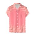 thumbnail image 3 of Camisas Vaqueras Para Hombre Manga Corta Hombres Casual Manga corta Primavera Verano Turndown Neck 3D Impreso Camisas Moda Top Blusa Camisas (Pink, XL), 3 of 4
