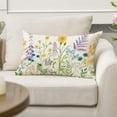 thumbnail image 5 of Colorful Wildflowers Spring Throw Pillow Cover, 12 x 20 Inch Spring Flower Cushion Case for Sofa Couch, 5 of 6