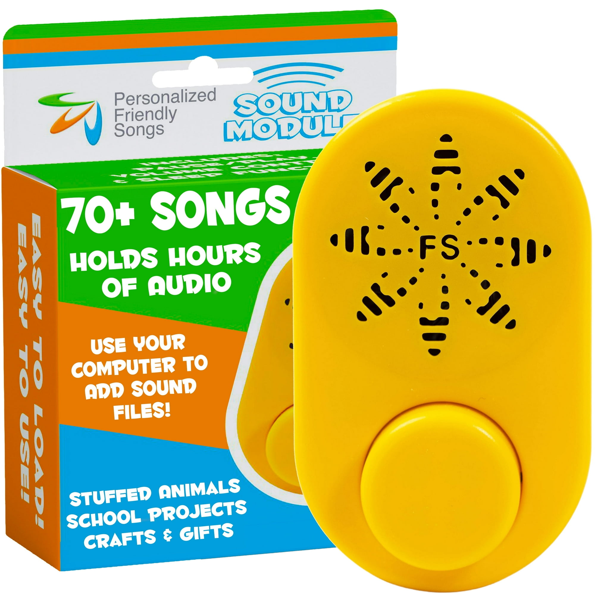 Friendly Songs Sound Module - 2 Hour Voice Box for Stuffed Animals and Projects - USBC