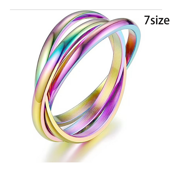 DESIGNICE Fidget Ring Colorful Fidget Ring Women Concise Fidget Rings Size 7