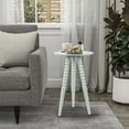 thumbnail image 3 of Décor Therapy Silverwood Allison Compact Round Accent Table with Turned Legs, Sea Glass, 3 of 7