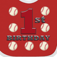 thumbnail image 4 of Inktastic First Birthday Baseball Boys Baby Bib, 4 of 4