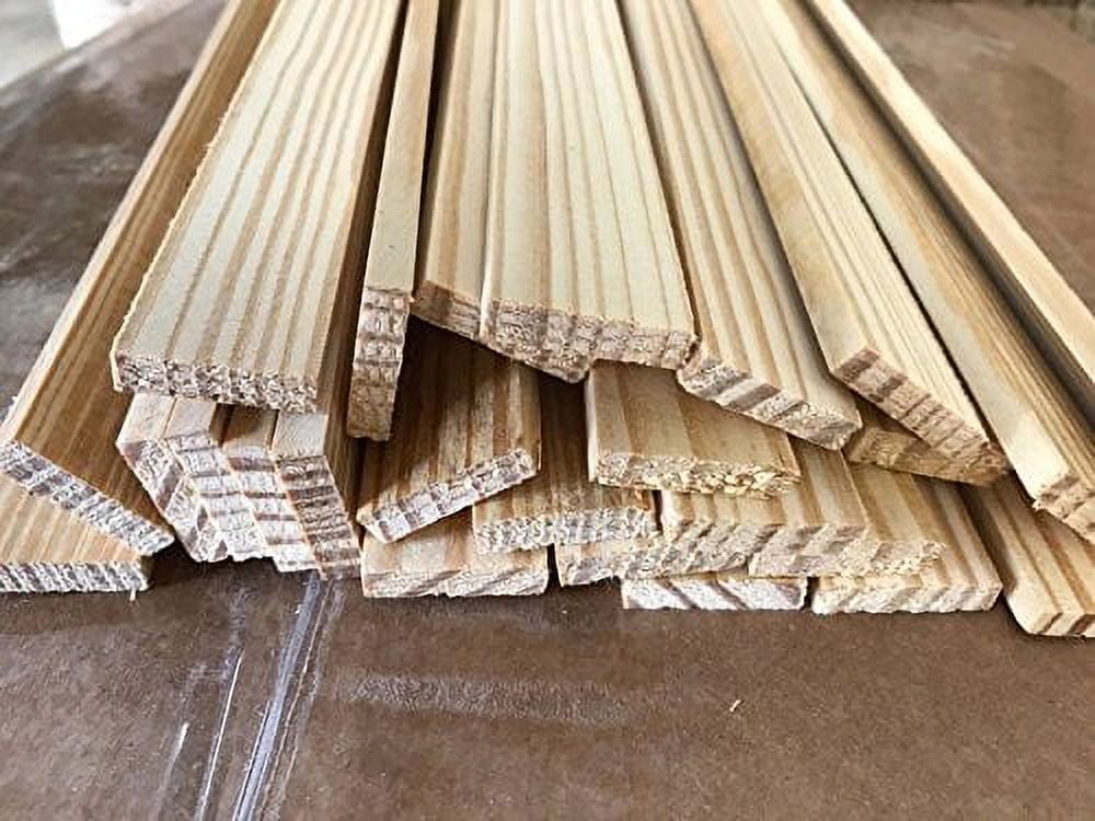 Wooden Craft Sticks, bundle of 25, unfinished hardwood, 36" long. 1 1/8" x 1/4"
