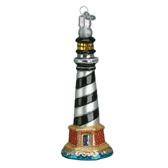 Old World Christmas Collection Glass Blown Ornaments for Christmas Tree Cape Hatteras Lighthouse, 20017