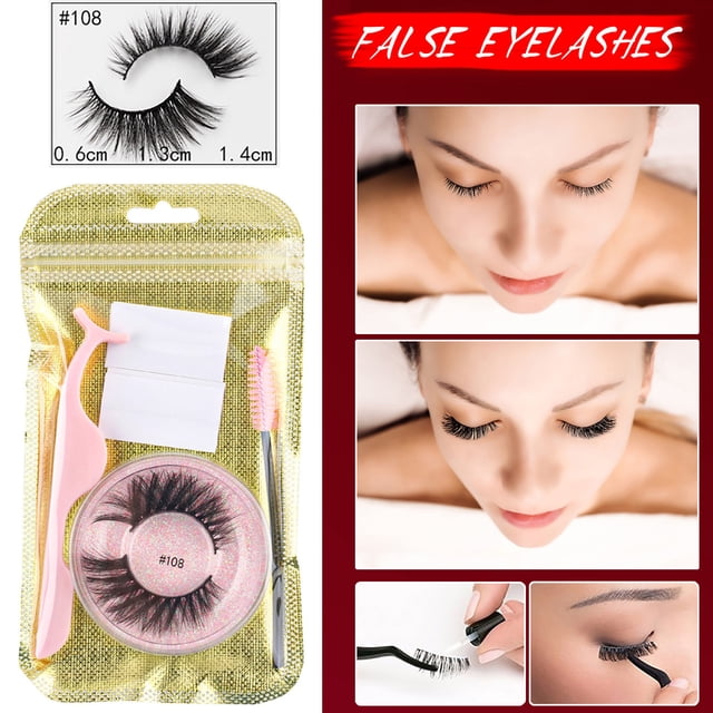 Fiudx Las Pestañas Son Reutilizables, Mano, Comodas y Suaves, Tiras Adhesivas y Usar, Ideales para Bodas y Fiestas, Artículos de Belleza para Mujer, Incluyen Pinzas y Cepillo.