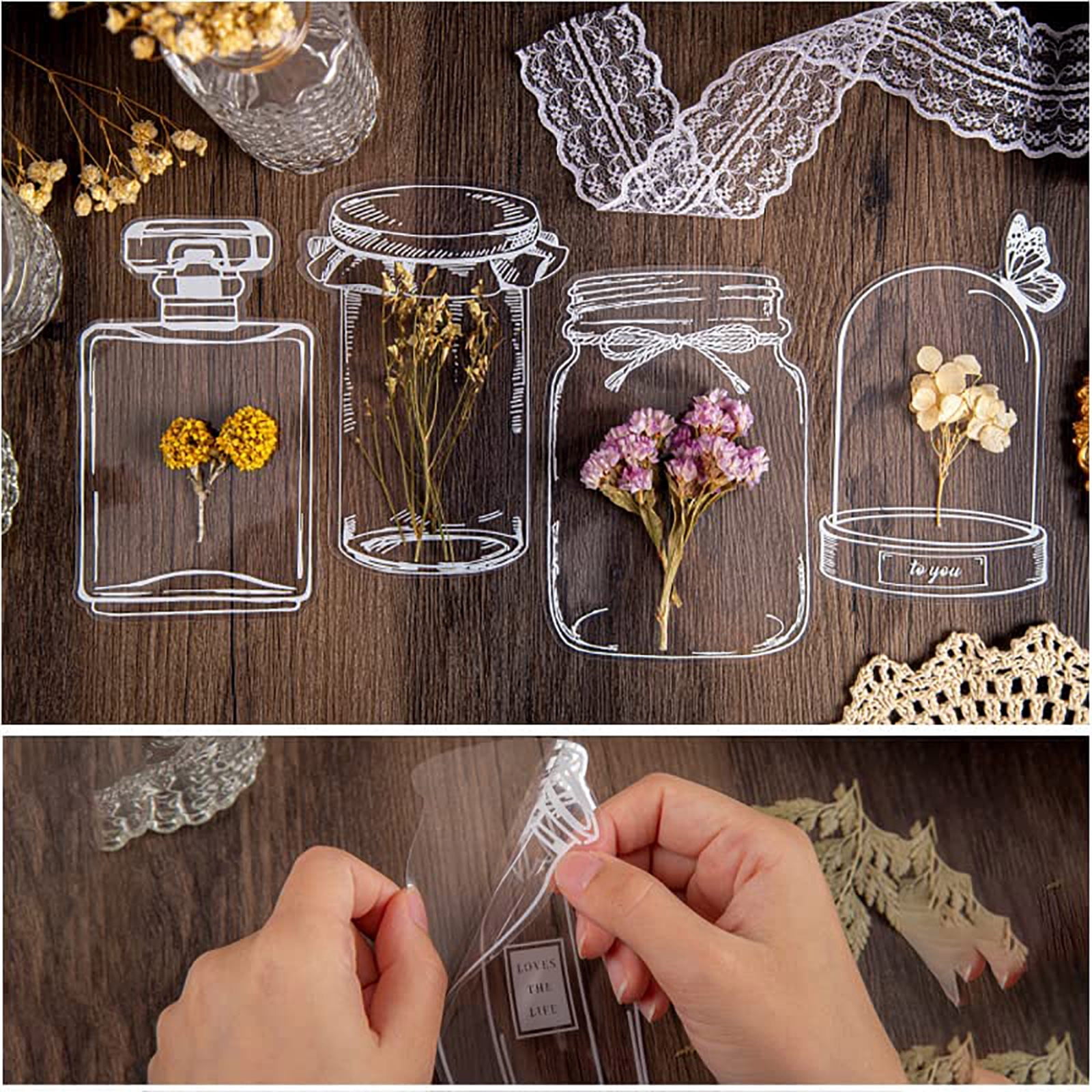 98 Pcs DIY Dried Flower Bookmark Kit - Transparent Pressed Flowers With Tassels For Crafts
