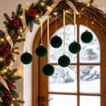 thumbnail image 3 of 12 Pcs Green Velvet Flocked Christmas Balls, 2.36 Inch Christmas Tree Ornaments, Green Hanging Xmas Ball Decorations, Soft Textured Christmas Tree Decor for Home, Mantel, Wreath, Garland, Party, 3 of 6