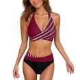 thumbnail image 2 of Women's Bikini Set Printed Two Piece Sexy Swimsuit with Removable Bra Pads No Underwire Tie Side for Beach Vacation,Red,M, 2 of 5