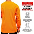 thumbnail image 3 of Access Men's Heavyweight Long Sleeve Thermal Crew Neck Top (Orange, Large), 3 of 6