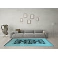 thumbnail image 3 of Ahgly Company Indoor Round Oriental Light Blue Industrial Area Rugs, 6' Round, 3 of 4