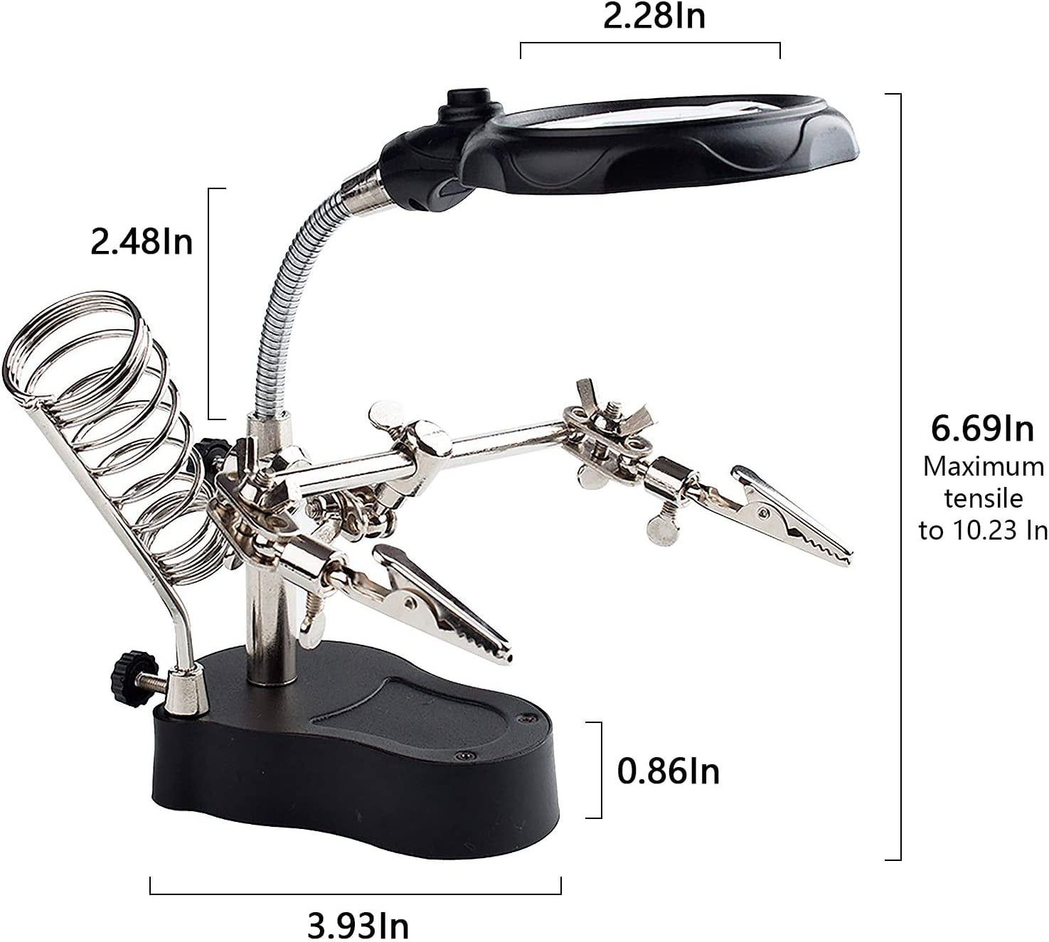 3.5X12X Helping Hands Soldering Station with LED Light & Alligator Clips - Magnifier Stand for Welding PCB Repair Jewelry Craft Hobby Model Building Watch Repair