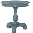 thumbnail image 3 of Roundhill Furniture Rene Round Wood Pedestal Side Table, Teal Blue, 3 of 4