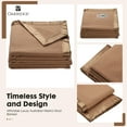 thumbnail image 6 of OakRidge Heirloom Merino Wool Blanket – 100% Australian Wool with Vintage Satin Edges – Breathable, Odor-Resistant, All-Season Bedding in King Size – Tan Cozy Throw for Home or Travel, 6 of 9
