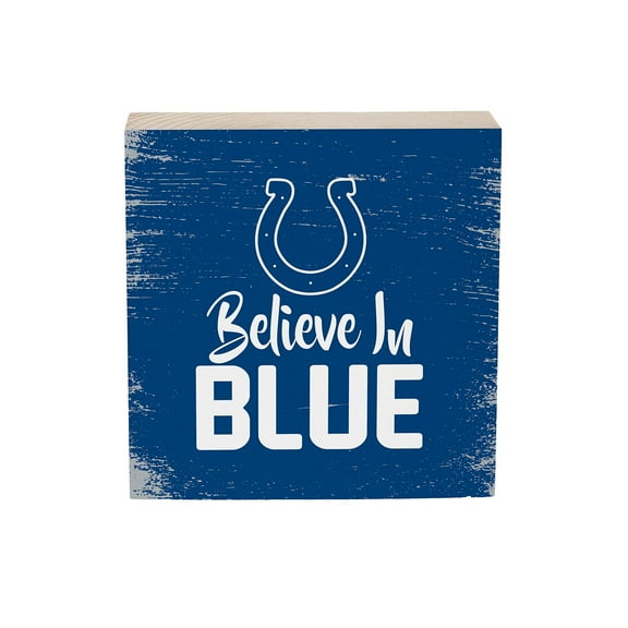 Indianapolis Colts 6" Square Fan Chant Wood Block Shelf Sign