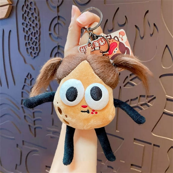 Fjnjuu Stuffed Animals Plushies, Cute Doll Keychain Backpack Pendant Ugly and Cute Big Eyes Sausage Mouth