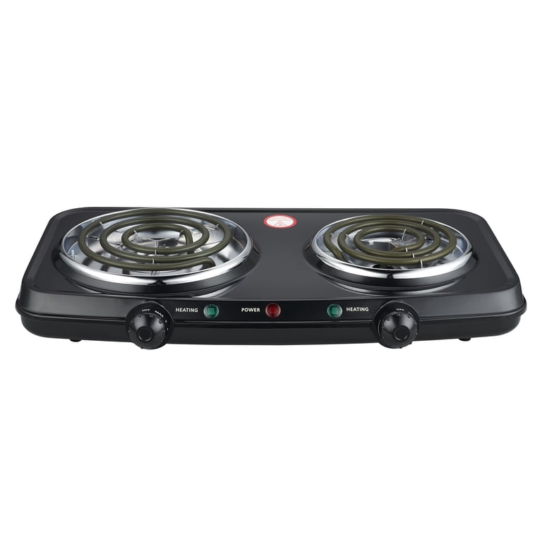 Mainstays Portable Double Burner Hot Plate, 1800W photo 1