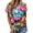 Colorful Coconut Trees, variant on Hawaiian Button Down Shirts for Women Casual Short Sleeve Floral Print Blouses Summer Tops