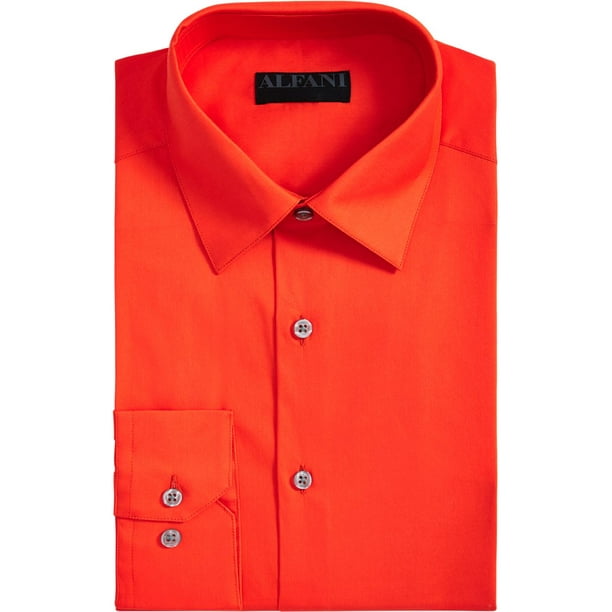 Alfani Alfani Mens Slim Fit Officewear ButtonDown Shirt Orange M