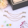 thumbnail image 4 of Uxcell 1 Pack Bowtie Sweater Clips Retro Cardigan Collar Clips with Chain(Gold), 4 of 6