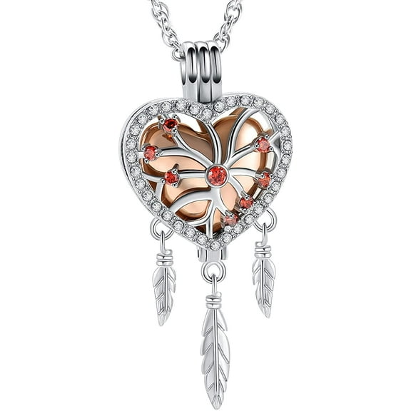 Dream Catcher Urn Necklaces for Ashes for Pet Ashes Flower Feather Cremation Jewelry Cremation Jewelry for Ashes Loved One Memorial Keepsake Pendant