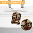 thumbnail image 3 of Square PU Leather Luggage Tags - 2 Pack with Privacy Cover and Stainless Steel Ring - Suitable for Travel, Backpack, Handbag - Suitcase Tags, Travel Tag Skull, 3 of 7