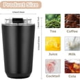 thumbnail image 2 of 12.6 oz Travel Coffee Mug Stainless Steel Vacuum Cup, Leak Proof Reusable Double Walled Coffee Tumbler for Iced and Hot Drinks Black, 2 of 6