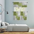 thumbnail image 6 of Abstract Graffiti Art Kitchen Curtains Valances and Tiers Set of 3 Green Grey Geometric Painting Texture Tier Curtains and Valance with Rod Pocket for Small Windows, 27.5"x24", 6 of 9