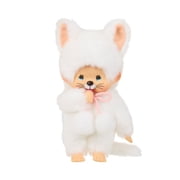 Monchhichi Girl as White Cat Plush Toy