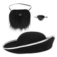 thumbnail image 3 of Gorro de disfraz de pirata, sombrero de disfraz de pirata, bigotes falsos, disfraz de fiesta, el mejor de su clase, 3 of 8