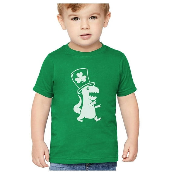 Boys Proud Irish T Rex Dinosaur Clover Hat Kids St Patricks Day Cute Gift Toddler Kids T Shirt