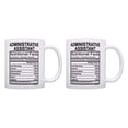 thumbnail image 1 of ThisWear Secretary Mug Set Administrative Assistant Nutritional Facts Coffee Cups 2 Pack Mugs Cups White, 1 of 4