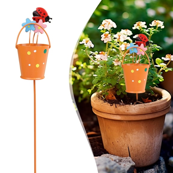 Plant Stakes Decorative,Garden Plant Stakes,Decorative Flower Pot Picks,Ladybug Yard Art Ornaments,Outdoor Garden Decor, Patio Lawn Plant Accessories,Outdoor Weather Resistant Garden Decorations
