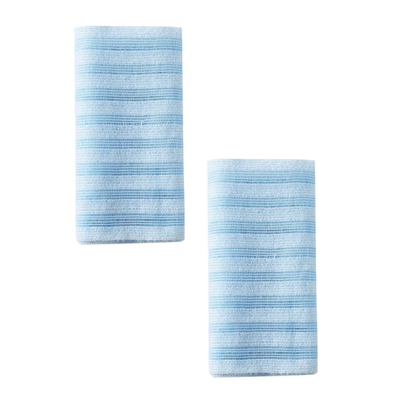 Exfoliating Shower Towel 2-Pack, Japanese Style Exfoliator Washcloth for Men & Women - Rip-Resistant Back Scrubber, Antibacterial Body Scrub Cloth