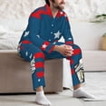 thumbnail image 6 of Bingfone Men's Pajama Set 2 Piece Loungewear PJs, Long Sleeve with Pajama Pants-Astronaut Runs Forward, 6 of 7