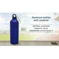 thumbnail image 4 of Aluminum Water Bottles with Carabiner 24 oz. Set of 10, Bulk Pack - Perfect for Gym, Hiking, Camping, Running, Mountain Bike, Outdoor Sports - Met Blue, 4 of 5