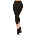 thumbnail image 4 of COUVER Women Seamless Stretch Capri Leggings, Black, One Size, 4 of 7