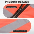 thumbnail image 3 of Uxcell High Visibility Reflective Safety Vest, Class 2 Construction Work Vest Smooth Zipper Front for Construction Safety Use Orange, 3 of 7