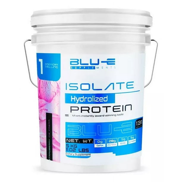Proteína Whey Hidrolizada Isolate Blu-e De 5Kg Para 131 Servicios Sabor Fresa