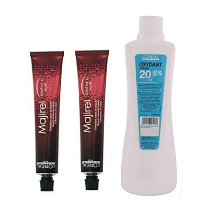 Loreal Majirel No. 6,52 Dark Mahogany Iridescent Blonde With Oxydant Creme 20 Vol 6% Developer (Set of 3)with mixing bowl + (Best Hair Dye To Go Blonde From Brown)