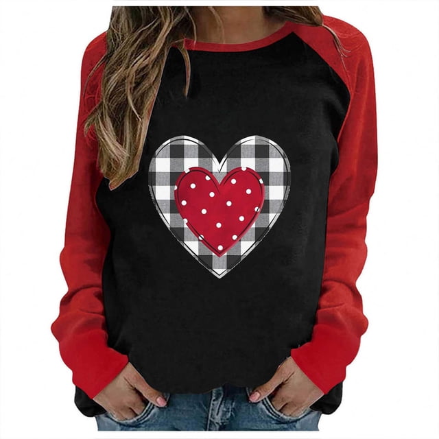 T-shirts Amusants pour Femmes, Imprimé d'Hiver, Manches Longues, Col Rond, Mignon