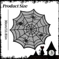 thumbnail image 3 of 2 Pcs Spider Web Halloween Table Placemats Black Laces Cobwebs Table Mats Halloween Spider Web Placemats Non-Slip Heat Insulated Black Web Dinner Place Table Mat for Halloween Party, 11.81", Black, 3 of 9