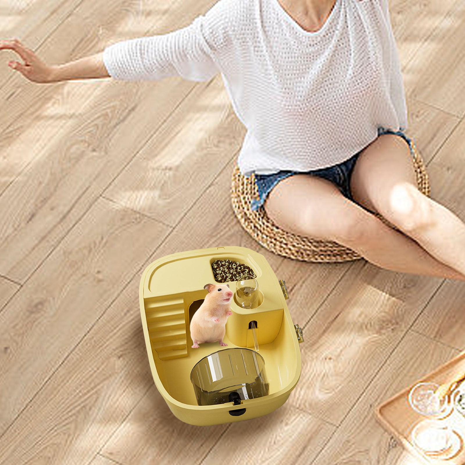 Hamster Cage Small Pet Cage with Openable Top,Activity House for Hamsters and Mice,Indoor Outdoor Travel Playhouse for Rodents Vibrantes Lifes