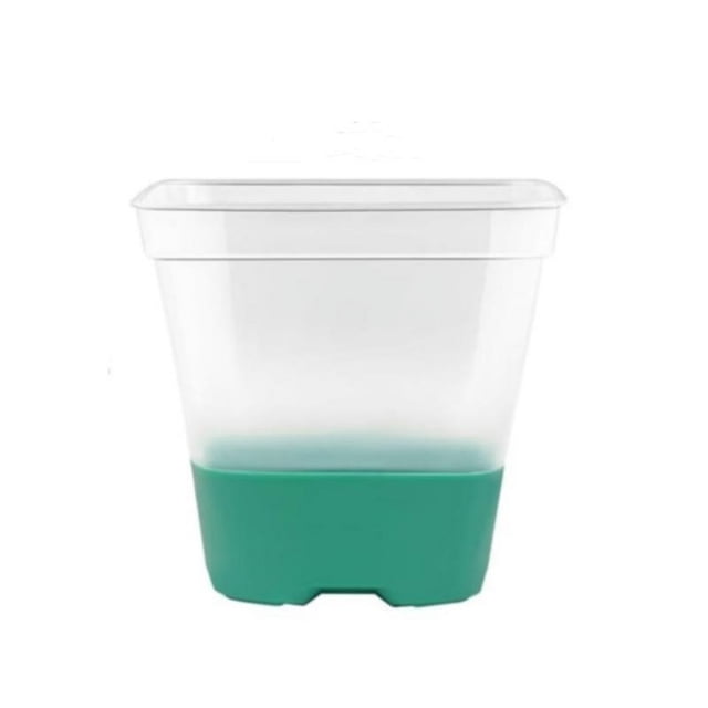 Pots de Pépinière Carrés en Plastique Transparents Pot de Plante avec Base en Silicone Pots à Fleurs avec Trous de Drainage Pots de Semis Réutilisables Pots de Départ