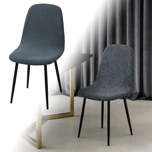 Universal Dining Chair Covers Stretchable Polyester Slipcovers Stylish Pattern Furniture Protector for Home Office Living Room