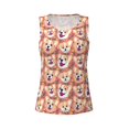 thumbnail image 4 of Haiem Corgi Head with Floal Workout Tank Tops for Women, Athletic Sports Slim-Fit Tank Tops, Compression Sleeveless Dry Fit Shirts,Athletic Shirt-Large, 4 of 9