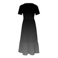 thumbnail image 5 of Sundresses for Women 2025,Women's Summer Casual Short Sleeve Crewneck Dress Casual Flowy Tiered Maxi Beach Dress With Pockets Gradient Print Dress,Relaxed & Elegant for Beach Days, 5 of 8