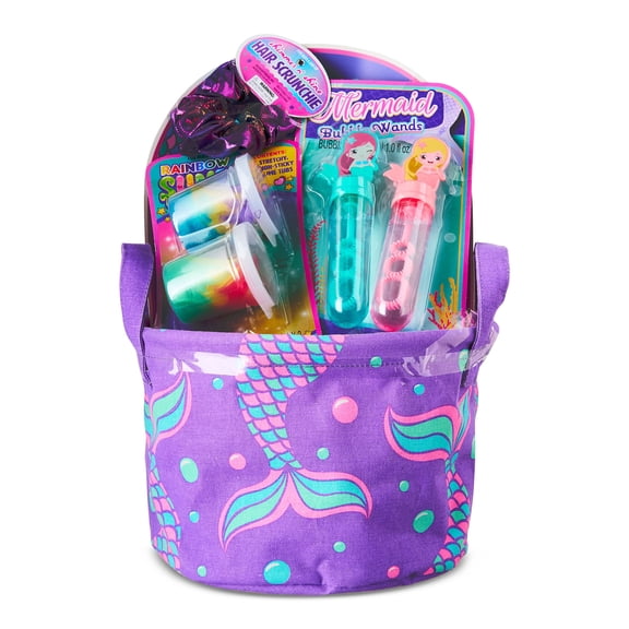 Prefilled Mermaid Fabric Bin Easter Basket Gift Set, by Wondertreats