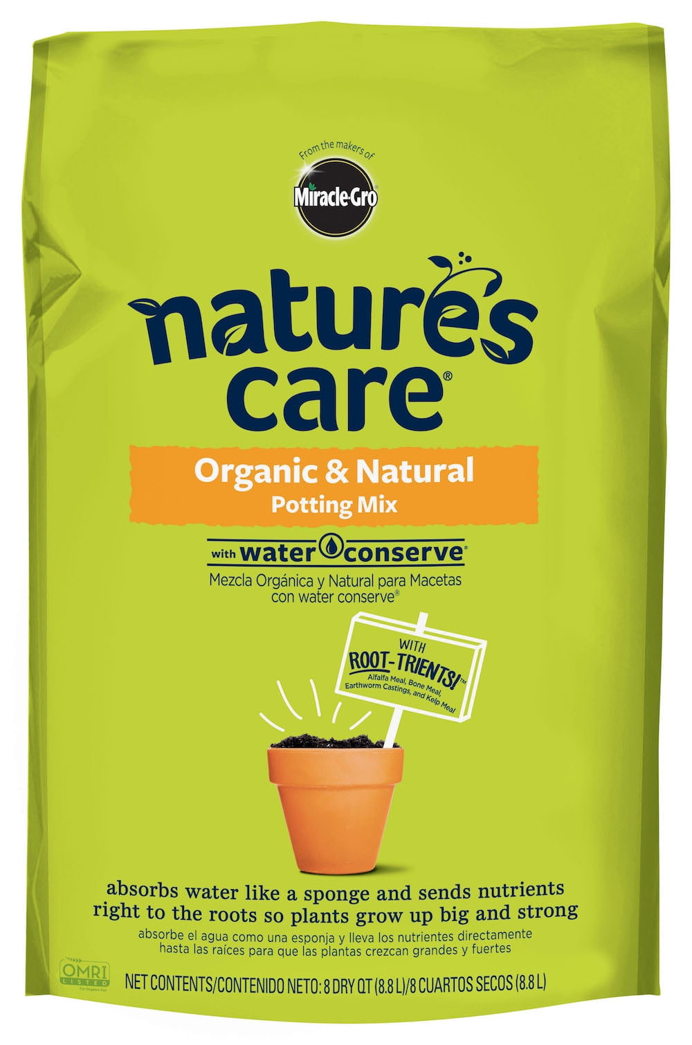 Nature's Care Organic & Natural Potting Mix with Water Conserve, 8 qt